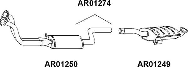 Veneporte AR01274 - Предглушітель вихлопних газів autocars.com.ua