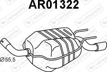 Veneporte AR01322 - Глушник вихлопних газів кінцевий autocars.com.ua