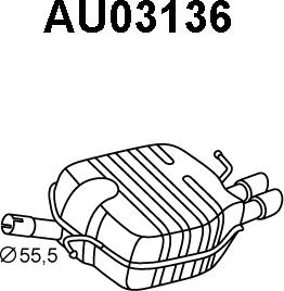 Veneporte AU03136 - Глушитель выхлопных газов, конечный avtokuzovplus.com.ua