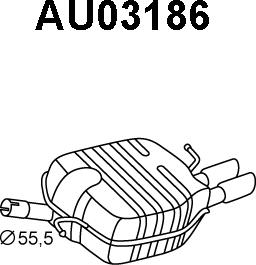 Veneporte AU03186 - Глушитель выхлопных газов, конечный avtokuzovplus.com.ua