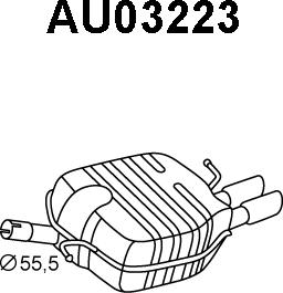 Veneporte AU03223 - Глушитель выхлопных газов, конечный avtokuzovplus.com.ua