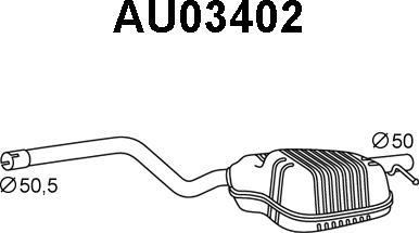 Veneporte AU03402 - Глушник вихлопних газів кінцевий autocars.com.ua