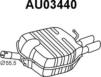 Veneporte AU03440 - Глушитель выхлопных газов, конечный avtokuzovplus.com.ua