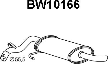 Veneporte BW10166 - Глушник вихлопних газів кінцевий autocars.com.ua