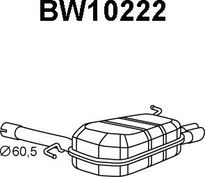 Veneporte BW10222 - Глушник вихлопних газів кінцевий autocars.com.ua