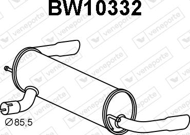 Veneporte BW10332 - Глушник вихлопних газів кінцевий autocars.com.ua