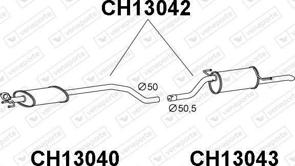 Veneporte CH13042 - Глушник вихлопних газів кінцевий autocars.com.ua