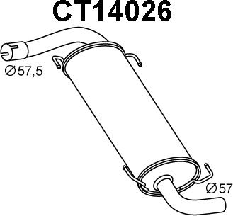 Veneporte CT14026 - Глушник вихлопних газів кінцевий autocars.com.ua