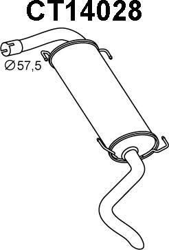 Veneporte CT14028 - Глушник вихлопних газів кінцевий autocars.com.ua