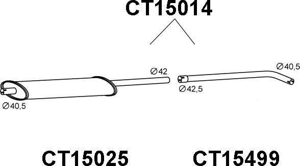 Veneporte CT15014 - Середній глушник вихлопних газів autocars.com.ua