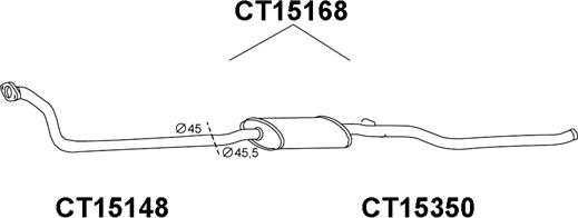 Veneporte CT15168 - Середній глушник вихлопних газів autocars.com.ua