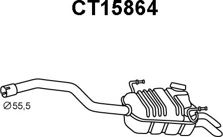 Veneporte CT15864 - Глушник вихлопних газів кінцевий autocars.com.ua