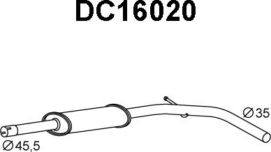Veneporte DC16020 - Середній глушник вихлопних газів autocars.com.ua