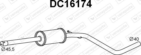 Veneporte DC16174 - Предглушітель вихлопних газів autocars.com.ua