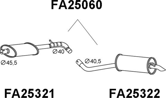 Veneporte FA25060 - Глушник вихлопних газів кінцевий autocars.com.ua