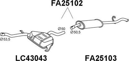 Veneporte FA25102 - Глушник вихлопних газів кінцевий autocars.com.ua