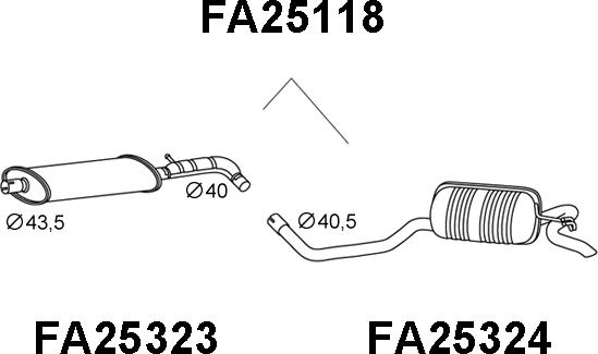 Veneporte FA25118 - Глушник вихлопних газів кінцевий autocars.com.ua