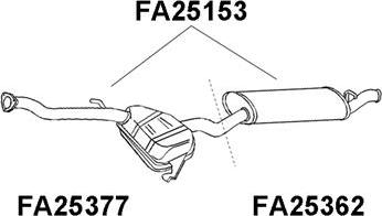 Veneporte FA25377 - Середній глушник вихлопних газів autocars.com.ua