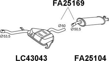 Veneporte FA25169 - Глушник вихлопних газів кінцевий autocars.com.ua