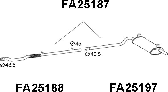 Veneporte FA25187 - Глушитель выхлопных газов, конечный avtokuzovplus.com.ua