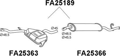 Veneporte FA25189 - Глушник вихлопних газів кінцевий autocars.com.ua