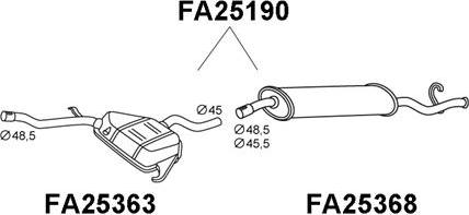 Veneporte FA25190 - Глушник вихлопних газів кінцевий autocars.com.ua
