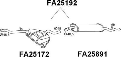 Veneporte FA25192 - Глушник вихлопних газів кінцевий autocars.com.ua