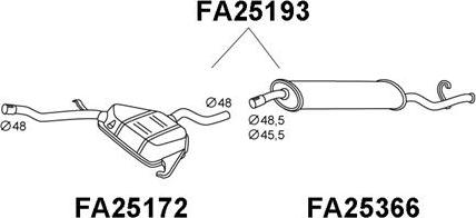Veneporte FA25193 - Глушник вихлопних газів кінцевий autocars.com.ua