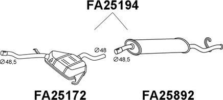 Veneporte FA25194 - Глушник вихлопних газів кінцевий autocars.com.ua