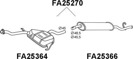 Veneporte FA25270 - Глушник вихлопних газів кінцевий autocars.com.ua