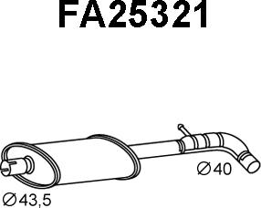 Veneporte FA25321 - Середній глушник вихлопних газів autocars.com.ua