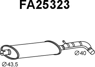 Veneporte FA25323 - Середній глушник вихлопних газів autocars.com.ua