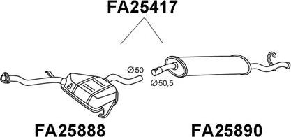 Veneporte FA25417 - Глушник вихлопних газів кінцевий autocars.com.ua