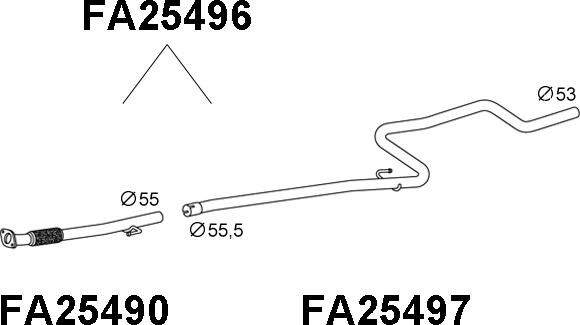 Veneporte FA25496 - Труба вихлопного газу autocars.com.ua