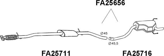 Veneporte FA25656 - Глушитель выхлопных газов, конечный avtokuzovplus.com.ua