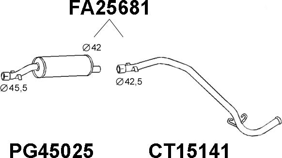 Veneporte FA25681 - Глушник вихлопних газів кінцевий autocars.com.ua