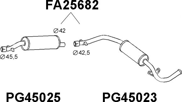 Veneporte FA25682 - Глушник вихлопних газів кінцевий autocars.com.ua
