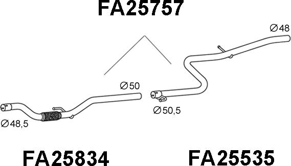 Veneporte FA25757 - Труба вихлопного газу autocars.com.ua