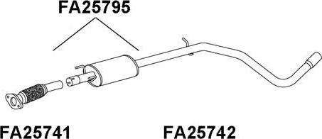 Veneporte FA25795 - Середній глушник вихлопних газів autocars.com.ua