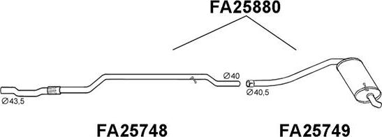 Veneporte FA25880 - Глушник вихлопних газів кінцевий autocars.com.ua