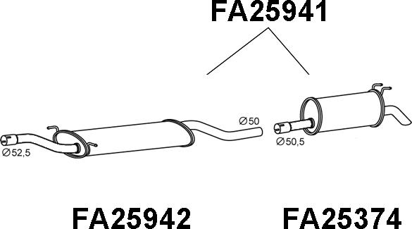 Veneporte FA25941 - Глушник вихлопних газів кінцевий autocars.com.ua