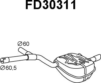 Veneporte FD30311 - Глушник вихлопних газів кінцевий autocars.com.ua