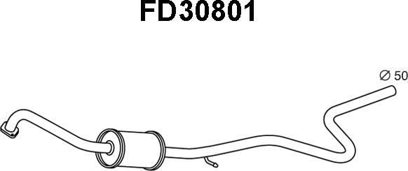Veneporte FD30801 - Середній глушник вихлопних газів autocars.com.ua