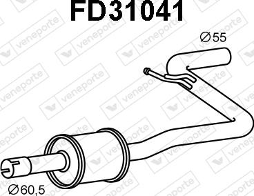 Veneporte FD31041 - Предглушитель выхлопных газов avtokuzovplus.com.ua