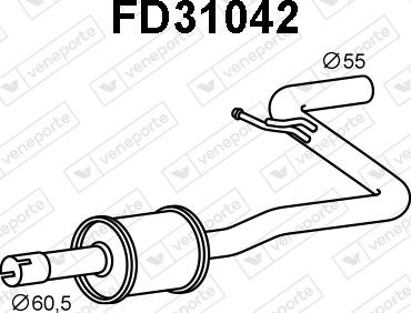 Veneporte FD31042 - Предглушитель выхлопных газов avtokuzovplus.com.ua