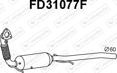 Veneporte FD31077F - сажі / частковий фільтр, система вихлопу ОГ autocars.com.ua