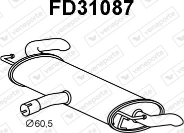 Veneporte FD31087 - Глушник вихлопних газів кінцевий autocars.com.ua