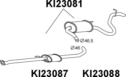 Veneporte KI23081 - Глушник вихлопних газів кінцевий autocars.com.ua