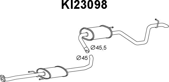 Veneporte KI23098 - Глушник вихлопних газів кінцевий autocars.com.ua