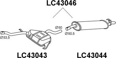 Veneporte LC43046 - Глушник вихлопних газів кінцевий autocars.com.ua